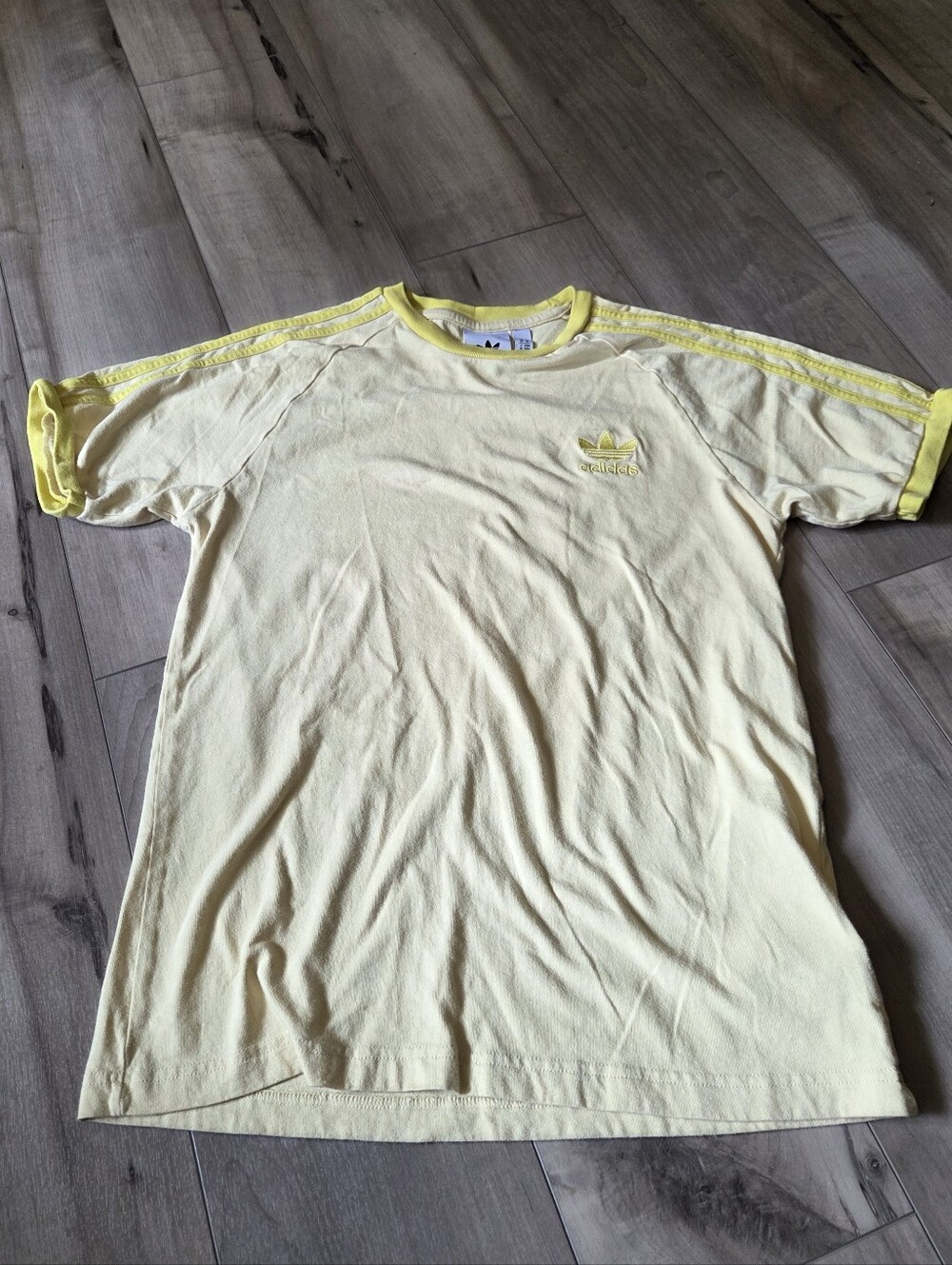 adidas Yellow Short Sleeve Trefoil Tee